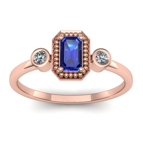 Inel de logodna cu safir dreptunghiular