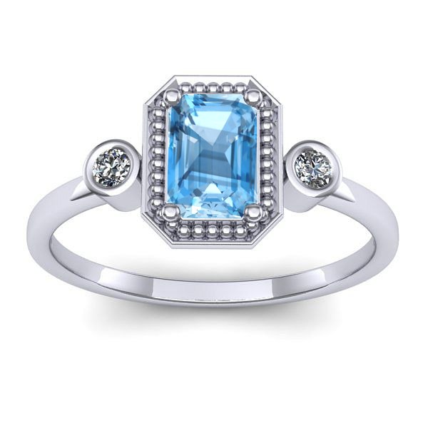 Inel logodna cu topaz blue dreptunghiular