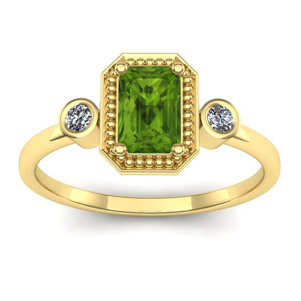Inel logodna cu peridot dreptunghiular