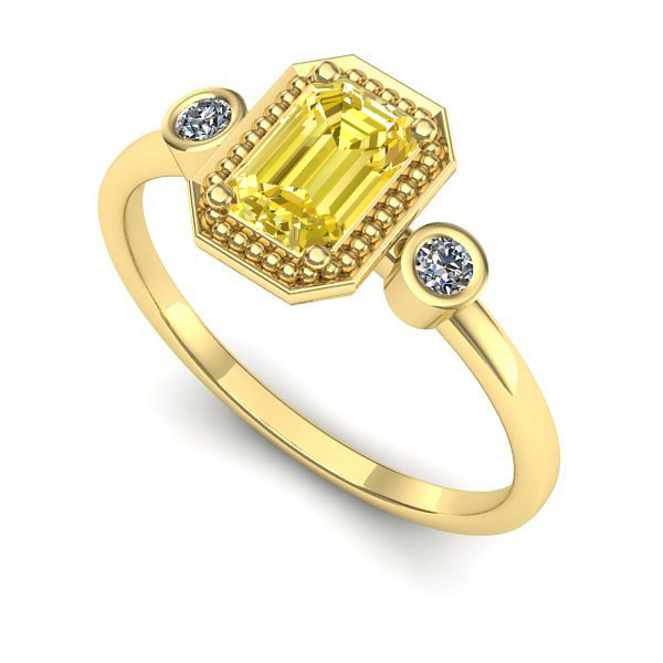 Inel din aur galben cu safir galben