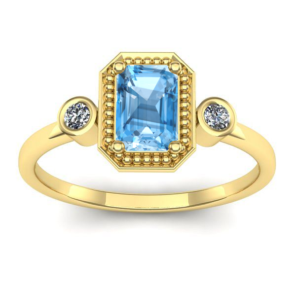Inel de logodna cu topaz blue dreptunghiular