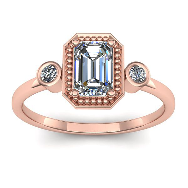 Inel logodna cu safir alb dreptunghiular