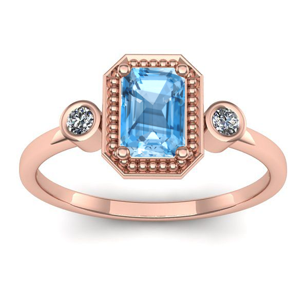 Inel logodna cu topaz blue dreptunghiular