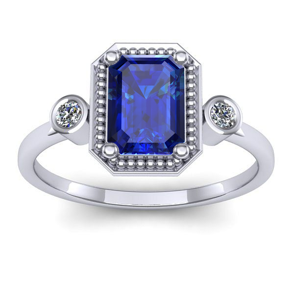 Inel cu safir dreptunghiular