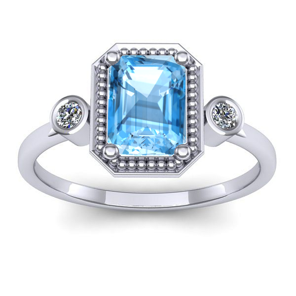 Inel logodna cu topaz blue dreptunghiular