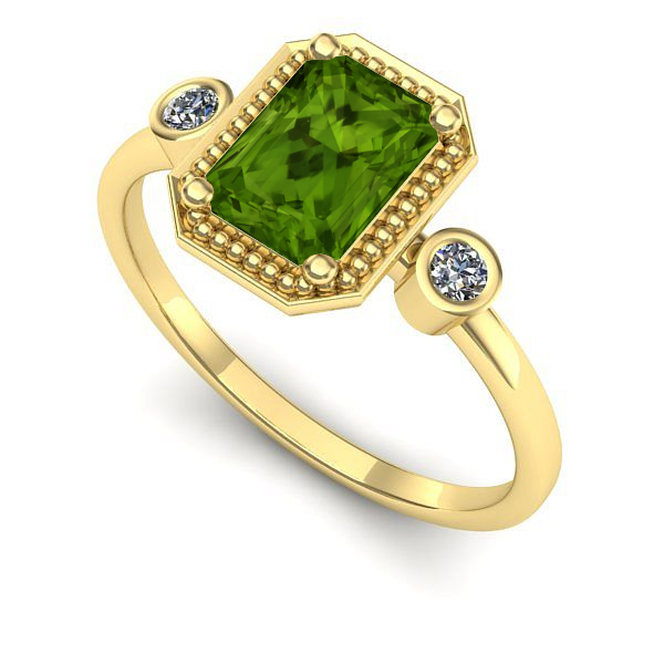 Inel de logodna din aur galben cu peridot