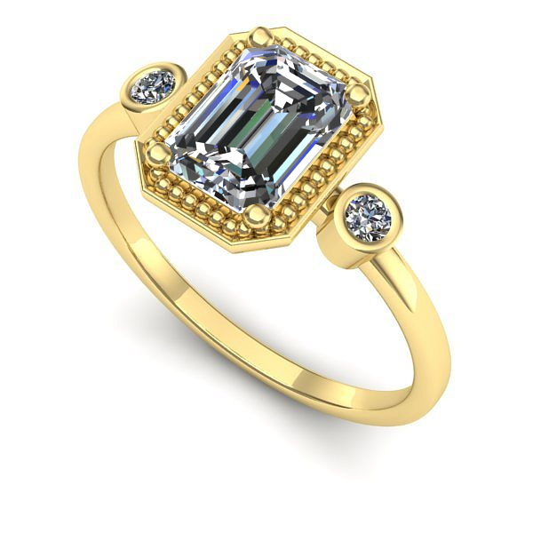 Inel de logodna din aur galben cu diamant de laborator