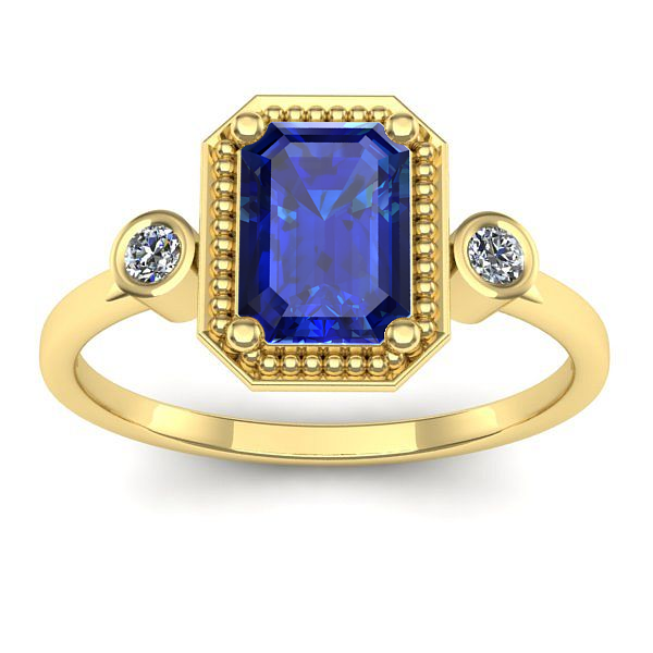 Inel logodna cu safir dreptunghiular