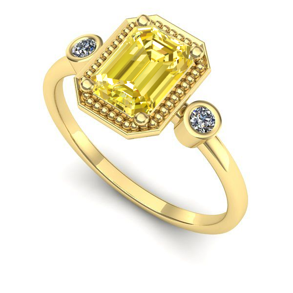 Inel de logodna din aur galben cu safir galben