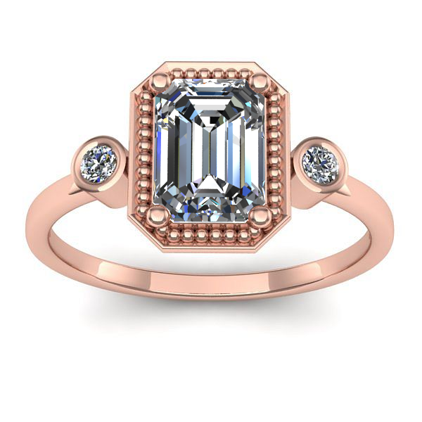 Inel cu safir alb dreptunghiular