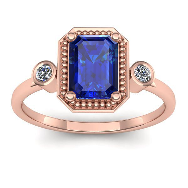 Inel cu safir dreptunghiular