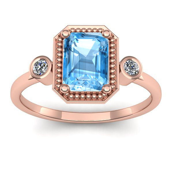 Inel de logodna cu topaz blue dreptunghiular