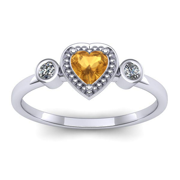 Inel de logodna cu citrin inima