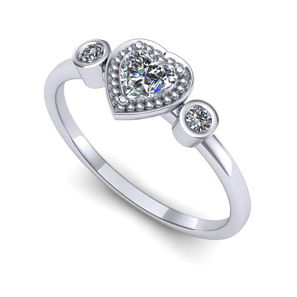 Inel logodna din aur alb cu diamant