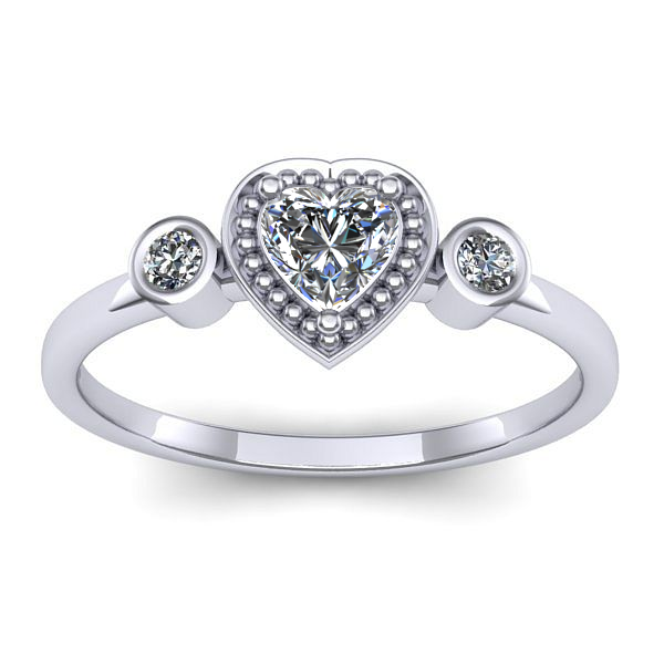 Inel logodna cu safir alb inima