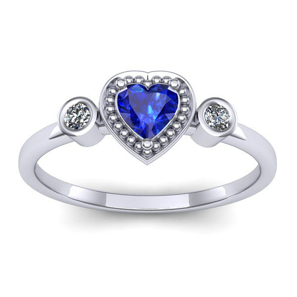 Inel cu safir inima