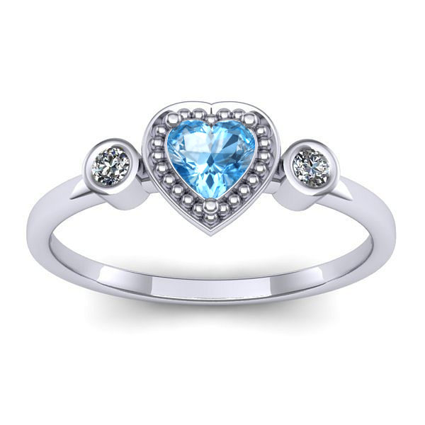 Inel de logodna cu topaz blue inima