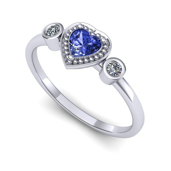 Inel de logodna din aur alb cu tanzanit