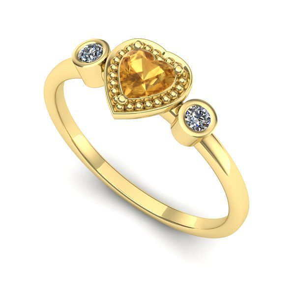 Inel de logodna din aur galben cu citrin