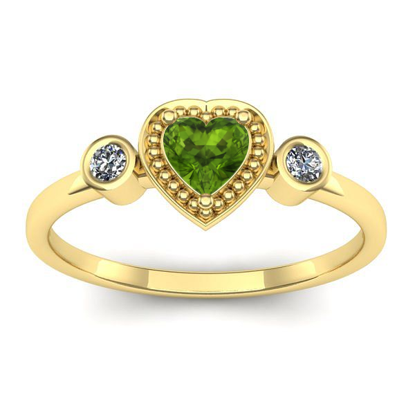 Inel cu peridot inima