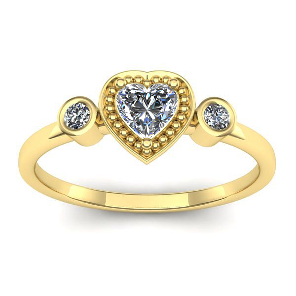 Inel logodna cu safir alb inima