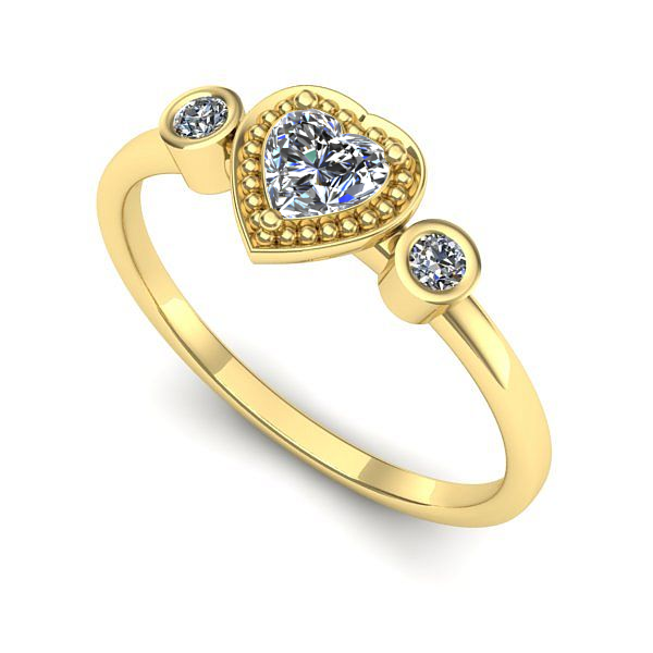 Inel logodna din aur galben cu safir alb