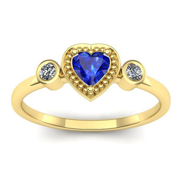Inel cu safir inima
