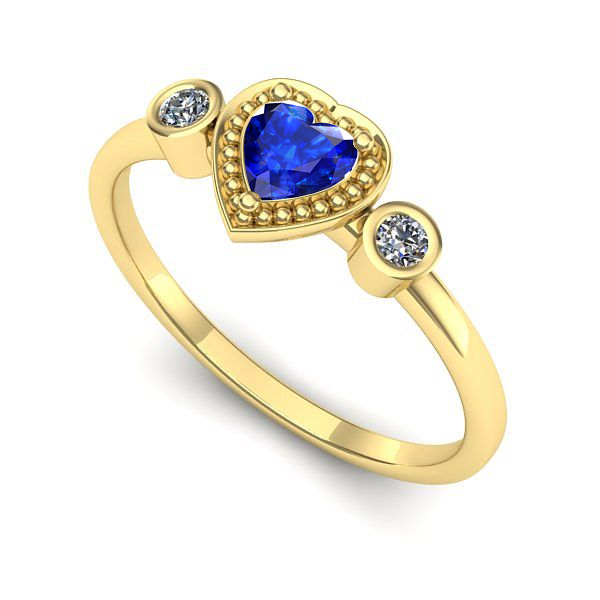 Inel din aur galben cu safir