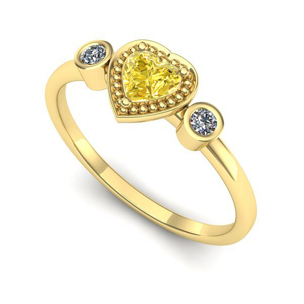 Inel de logodna din aur galben cu safir galben