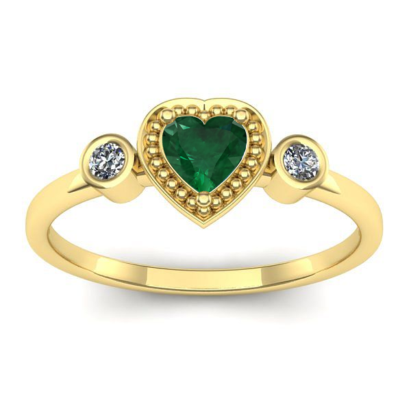 Inel cu smarald inima