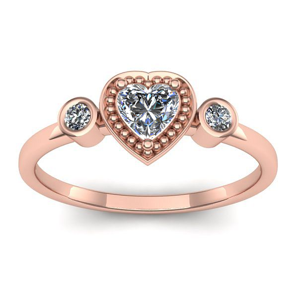 Inel cu diamant inima