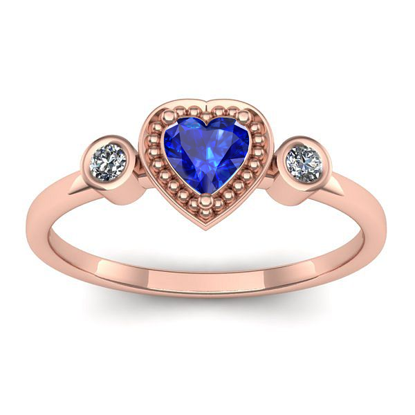 Inel de logodna cu safir inima