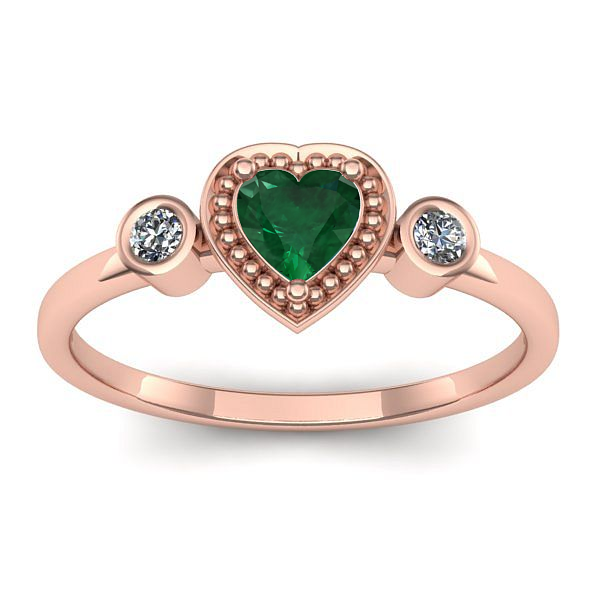 Inel cu smarald inima