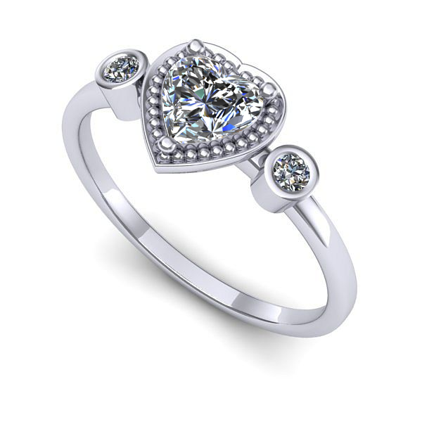 Inel logodna din aur alb cu diamant de laborator