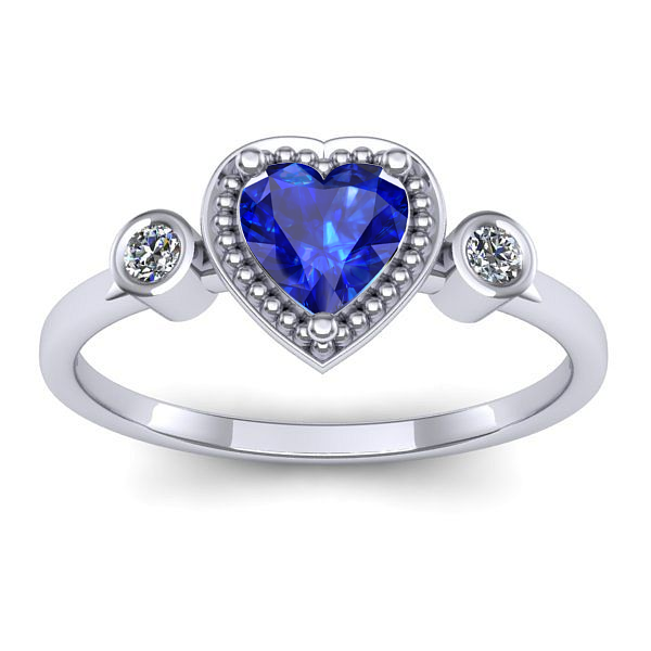 Inel logodna cu safir inima