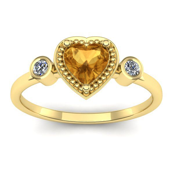 Inel de logodna cu citrin inima