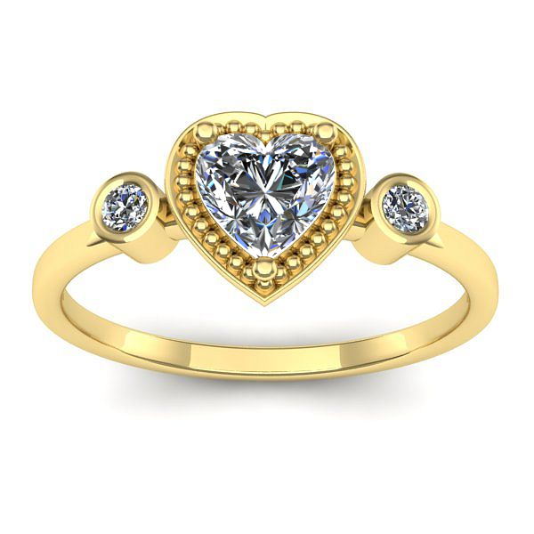 Inel de logodna cu diamant de laborator inima