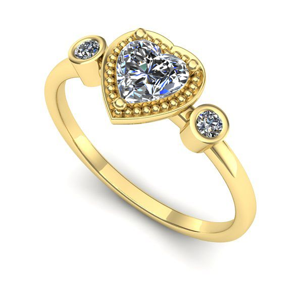 Inel logodna din aur galben cu safir alb