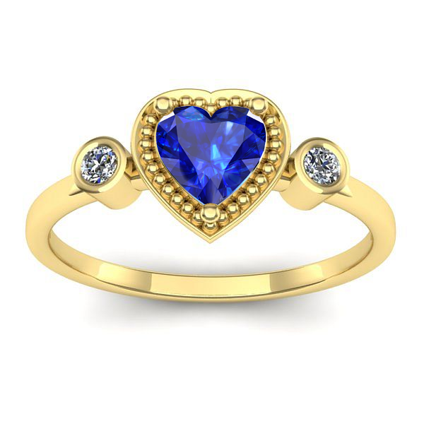 Inel de logodna cu safir inima