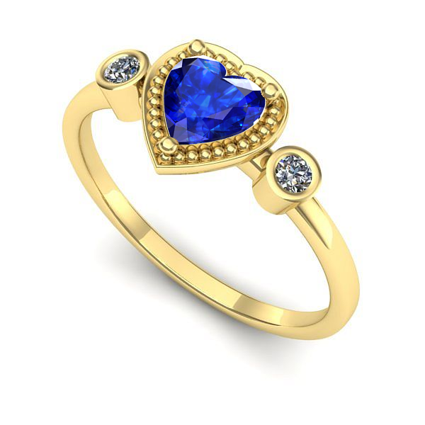 Inel din aur galben cu safir