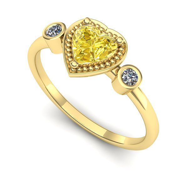 Inel logodna din aur galben cu safir galben