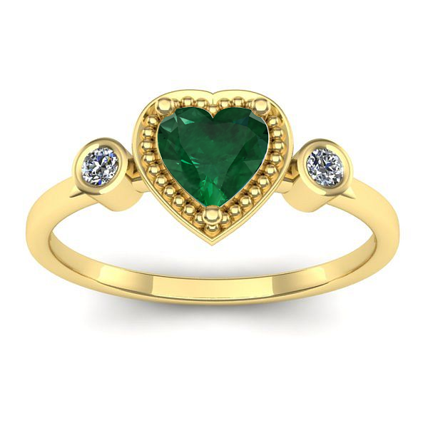 Inel cu smarald inima