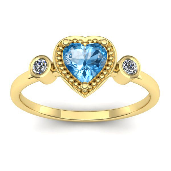 Inel logodna cu topaz blue inima