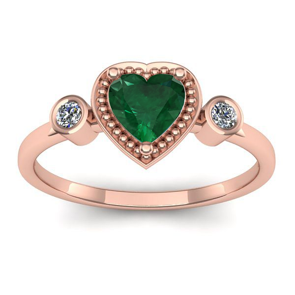 Inel cu smarald inima