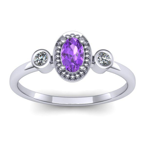 Inel cu ametist oval