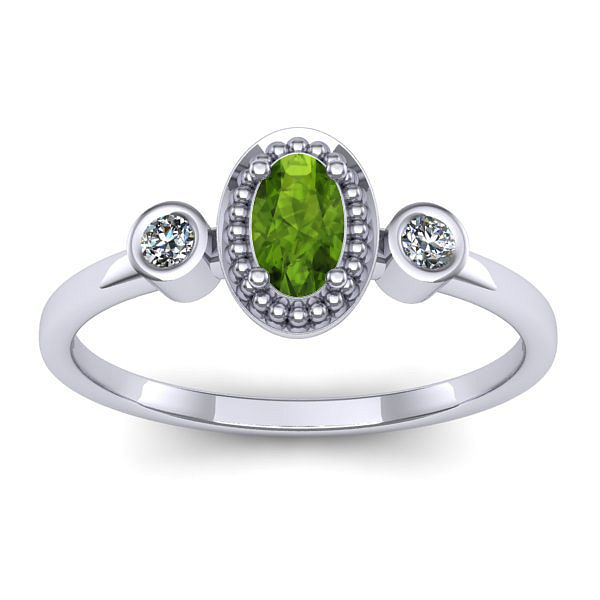 Inel logodna cu peridot oval