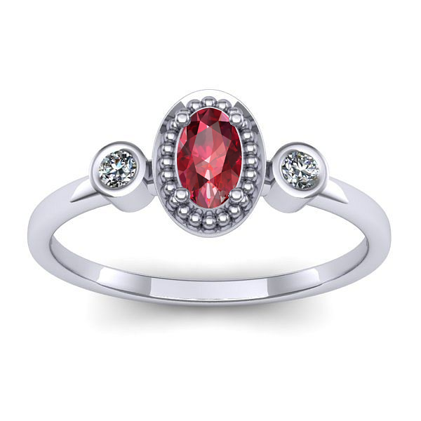 Inel logodna cu rubin oval