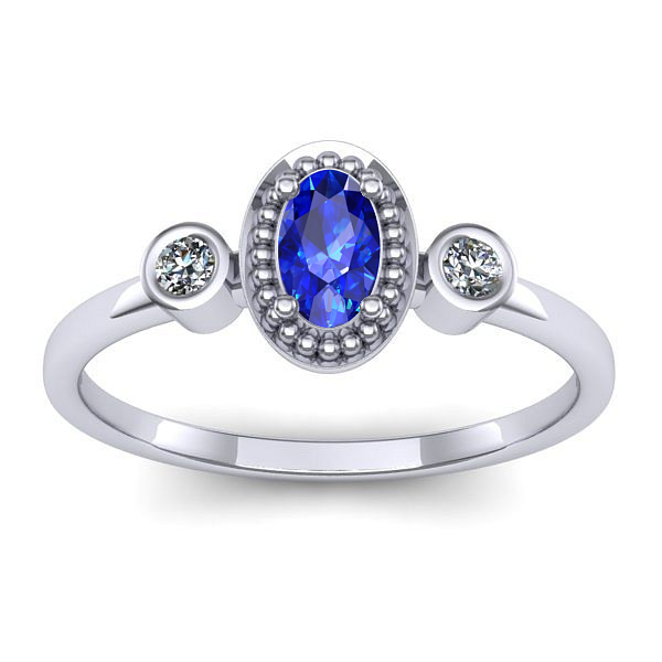 Inel de logodna cu safir oval