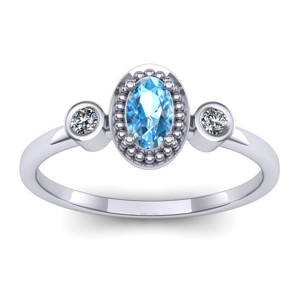 Inel logodna cu topaz blue oval