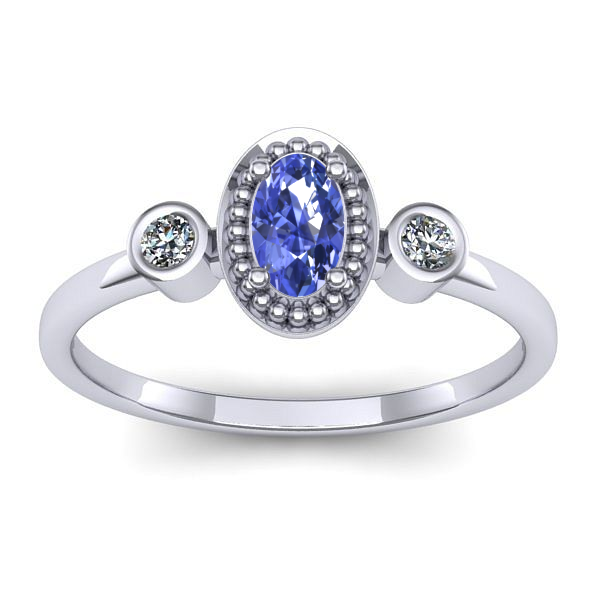 Inel logodna cu tanzanit oval